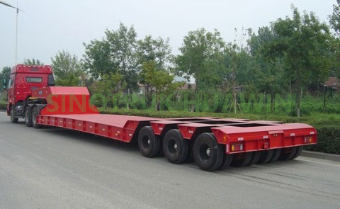 100T 3 Lines & 6 Axles Lowbed Semi Trailer