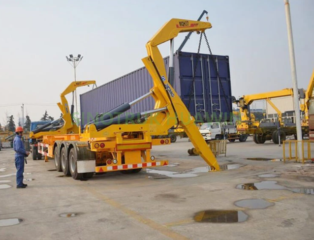 3 Axle Side Lifter Crane Container Side Loader Trailer